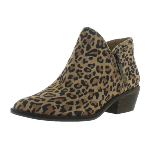 Lucky Brand Leopard print Suede Booties size 11 W - Picture 1 of 12